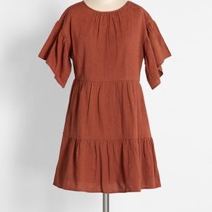 Mod Cloth Flutter of Brilliance Tiered Dress 1X Rust new with tags never worn